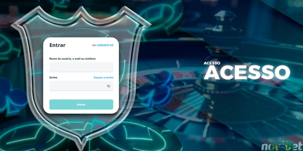 Acesso seguro à sua conta pessoal do cassino.