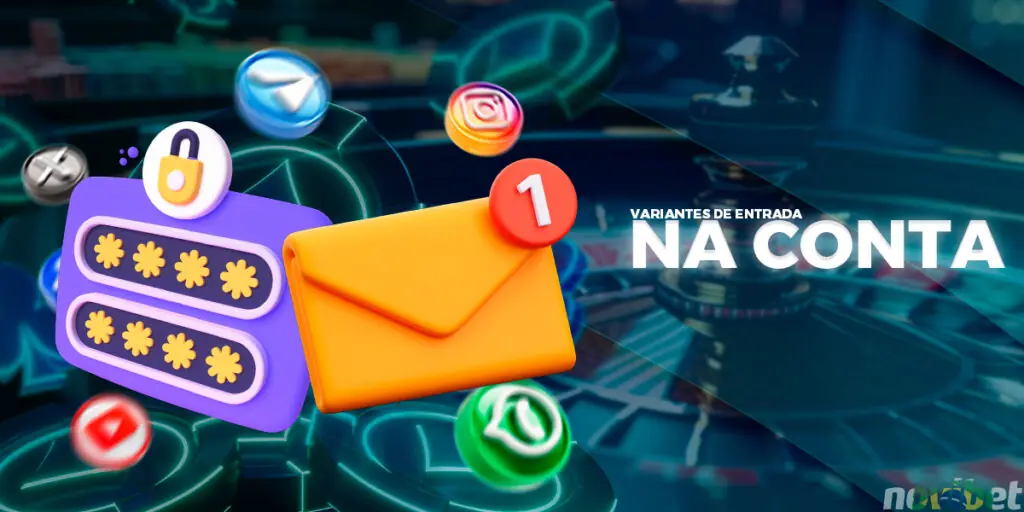 Tipos de acesso à sua conta do cassino.